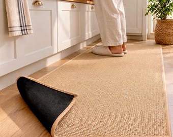 Waschbarer Küchenläufer mit Karomuster | Rutschfeste Polyester-Fußmatte, schnelltrocknend, für Zuhause