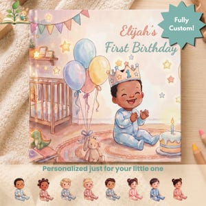Libro personalizado para el primer cumpleaños con nombre, libro del primer año del bebé, libro de hitos del bebé, libro de recuerdos del bebé, libro de cuentos para la sesión de fotos de cumpleaños del primer año