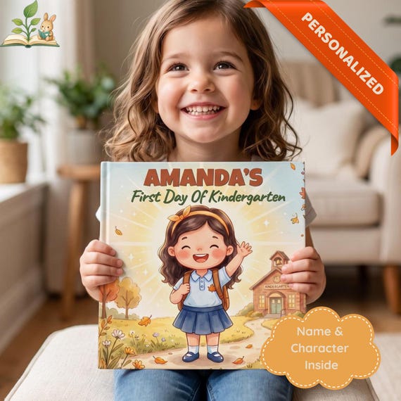 Personalized Kindergarten Book, First Day of School Gift, Custom Name Story Book for Kids, Back to School Keepsake, Ages 3-5, Boy or Girl