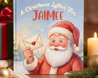 Personalized Santa Letter Book, Custom Name Christmas Story for Kids, Hardcover Keepsake Gift for Toddlers, Baby First Christmas, Xmas Eve