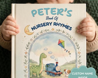 Personalized Nursery Rhymes Book, Custom Name Storybook Starring Your Child, Baby Shower & 1st Birthday Gift, Bedtime Keepsake Boy or Girl