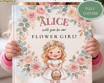 Personalized Flower Girl Proposal Book, Will You Be My Flower Girl Gift, Custom Watercolor Personalized Wedding Keepsake Storybook for Girls