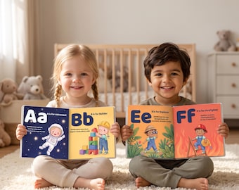 Personalized ABC Book for Kids, Custom Name Alphabet Book, Kids as the Hero on Every Page, Hardcover Keepsake, 1st Birthday Baby Shower Gift