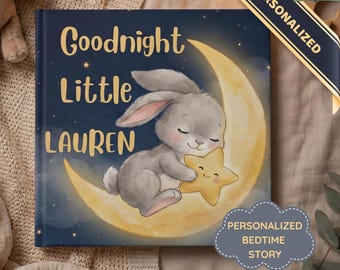Personalized Bedtime Story Book with Name, Custom Baby Keepsake, Newborn & Baby Shower Gift, Nursery Storybook for First Birthday, Boy Girl