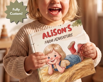 Personalized Farm Adventure Book, Custom Name Story for Toddlers, Kids Storybook Gift, Baby Shower New Baby Christmas Gift