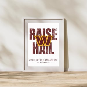 Washington Commanders NFL Football Poster | Raise Hail Vintage Sports Wall Art