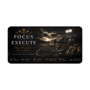 Podkładka pod mysz Focus Execute Motivational Lacrosse Desk Mat | Podkładka pod mysz sportowa