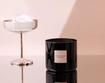 Świeca w kolorze lawendy, duża świeca z 3 knotami, 18 uncji naturalnego wosku sojowego, nietoksyczna świeca, ciepły prezent, prezent na parapetówkę, świeca do spa.