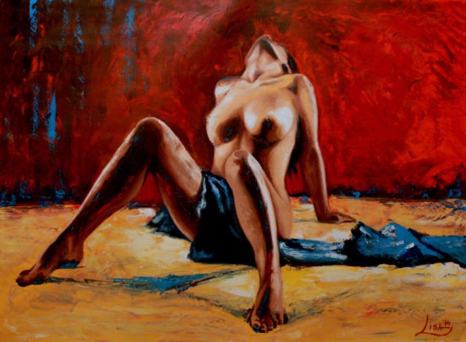 Nude painting sensual original oil painting bedroom erotic image 1.