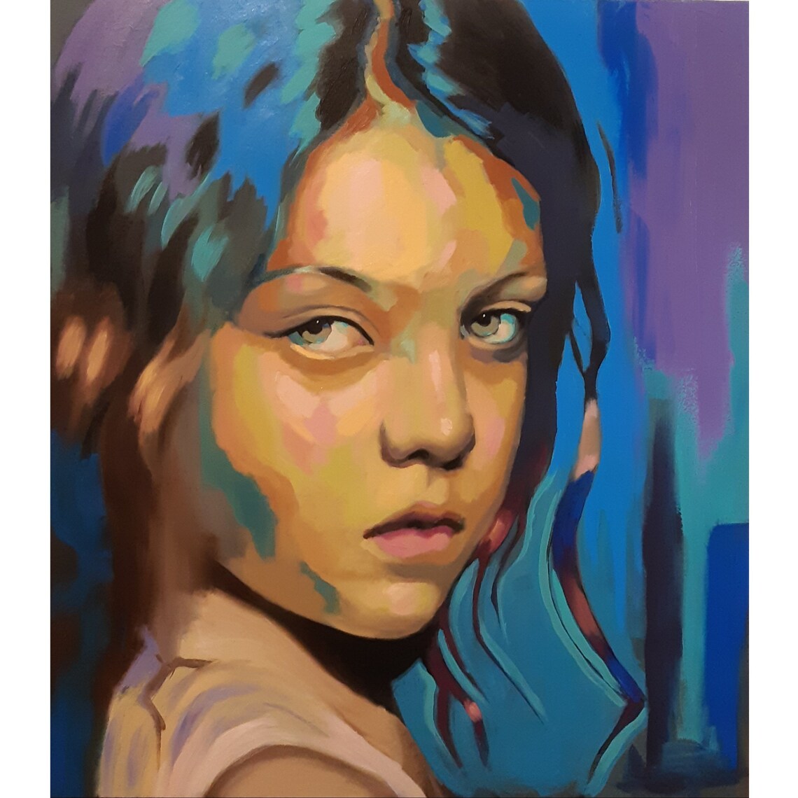 Colorful Abstract Portrait Painting Custom Made From Your Own Etsy