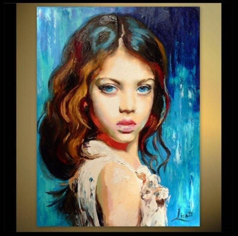 Custom Portrait From Photo Commission Oil Painting on Canvas Etsy