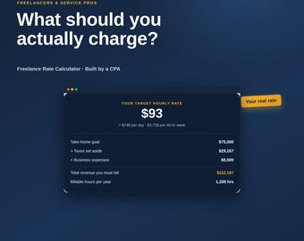 フリーランスの時間単価計算ツール｜いくら請求すべきか｜コンサルタント＆サービス業の価格設定｜税金、諸経費、未請求時間も考慮