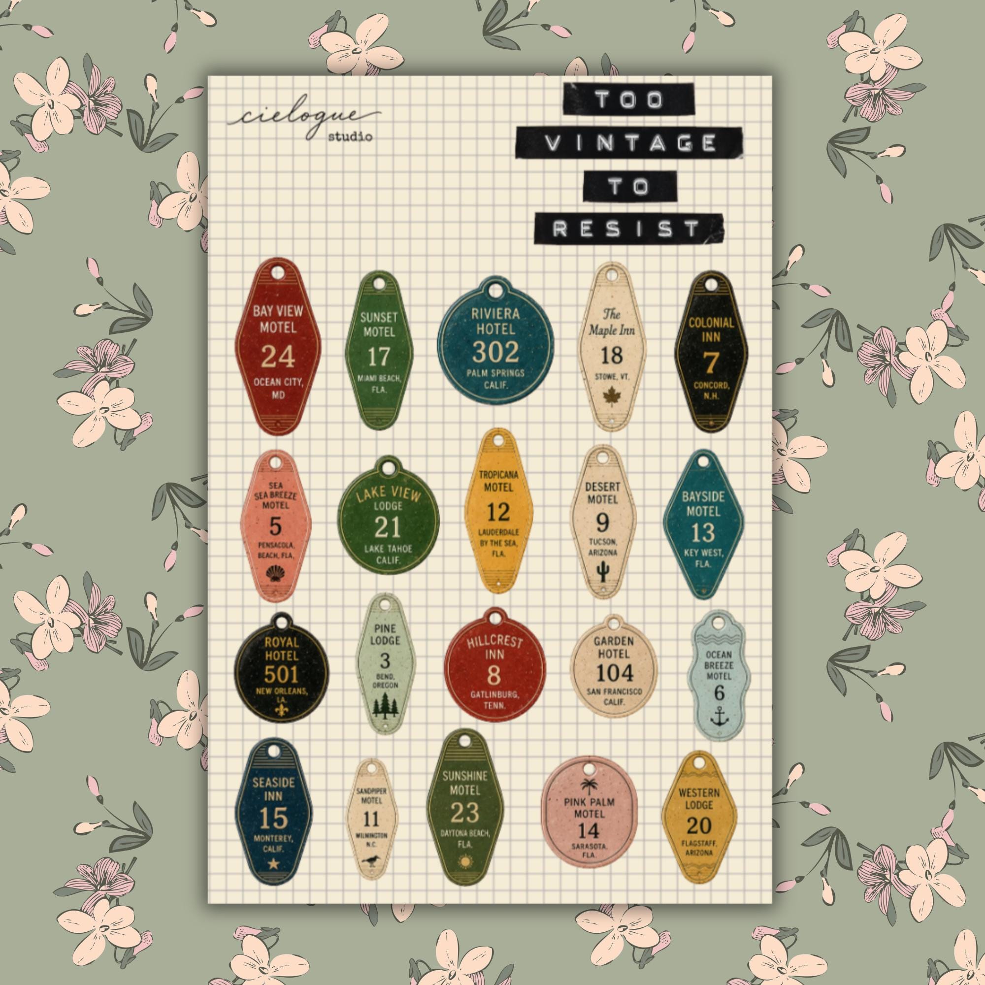 Retro Hotel Stickers - Etsy