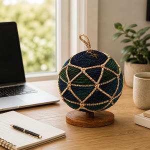 Molde para Cesto Globo de Crochê | Armazenamento Geométrico em Formato de Esfera, Decoração Boho para Casa (Download em PDF)