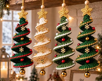 Crochet Spiral Christmas Tree Ornament Pattern (PDF Download)