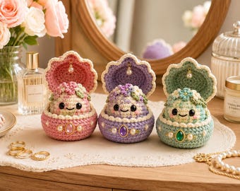 Floral Treasure Box Amigurumi Crochet Pattern | Removable Plush Keepsake Box PDF Instant Download