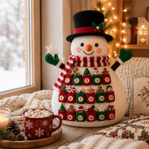 Crochet Snowman Advent Calendar Pattern PDF, Amigurumi Christmas Countdown , Holiday Decor, Beginner Friendly Pattern image 8