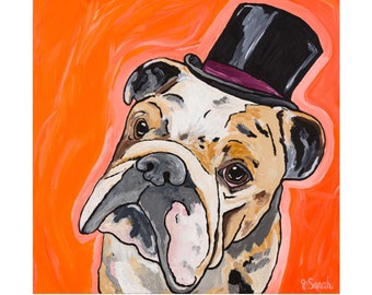 English Bulldog Fine Art Print, "Mr. Fancypants"