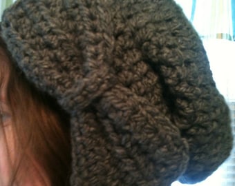 Bow Hat Women Slouchy Pattern, Winter Crochet Chunky Hat Pattern, Slouchy Hat Crochet Beanie Pattern- INSTANT DOWNLOAD - Pattern only!