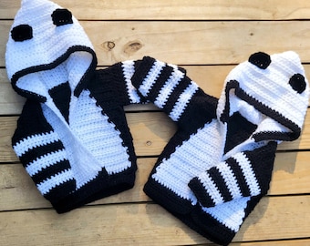 Panda Bear Ears Cardigan Crochet Pattern – Infant Hoodie, 3-6 Months (PDF Pattern)