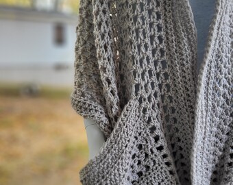 Cozy Crochet Fall Wrap Pocket Shawl - Boho Fringe Wearable Blanket Sweater - Comfort Shawl Christmas Gifts for Her