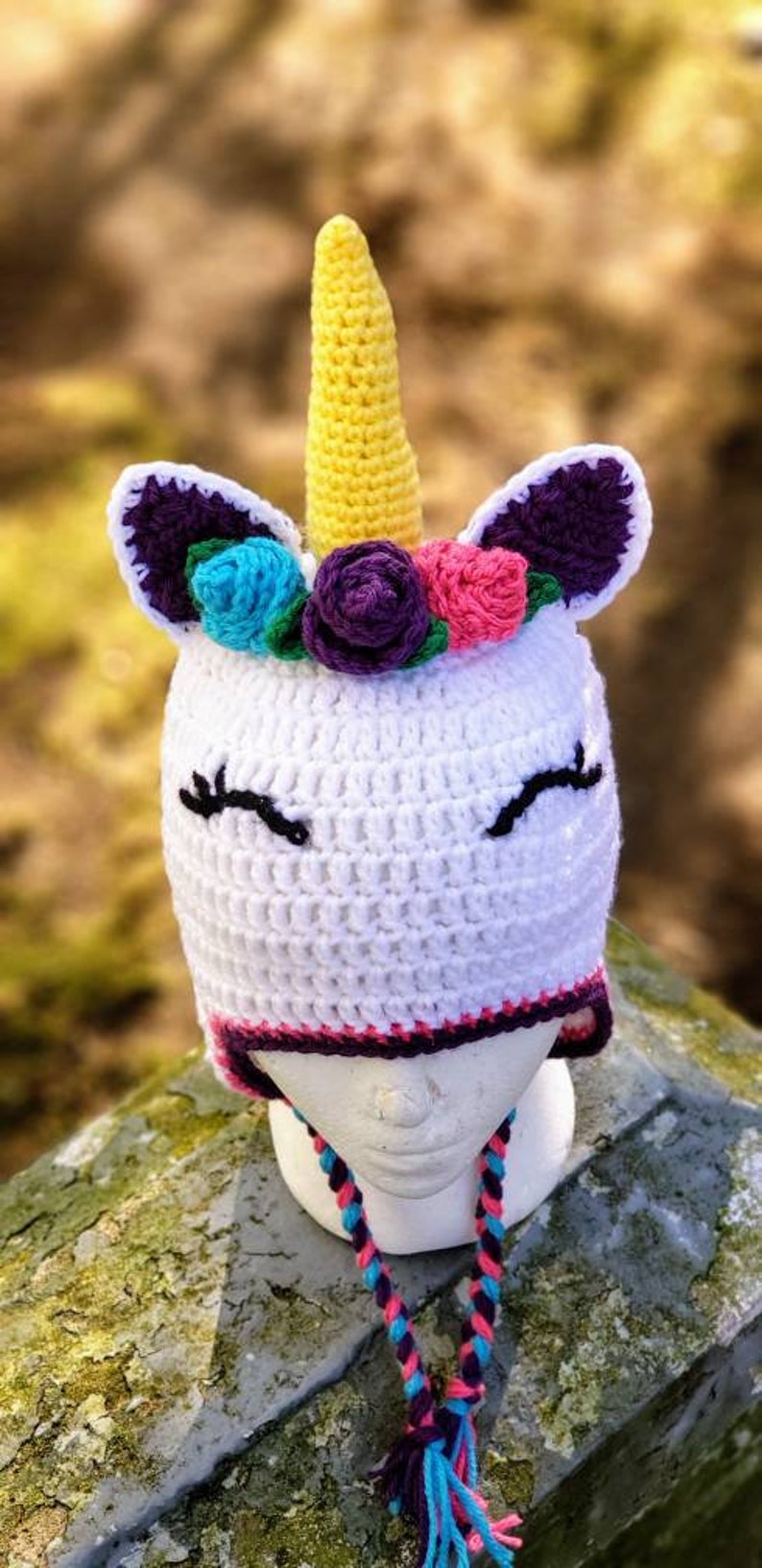 Rainbow Kids Unicorn Gifts for Girls Unicorn Hat Winter Accessories Unicorn Magic Floral Design Ear Flap Hat