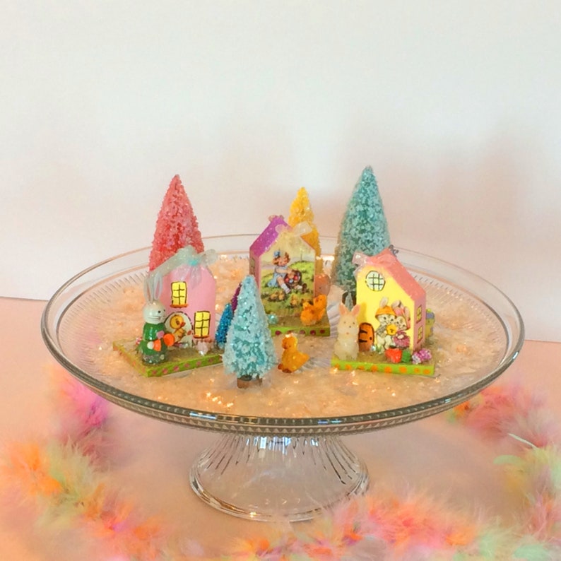 Easter village miniature Easter village miniatures vintage Etsy