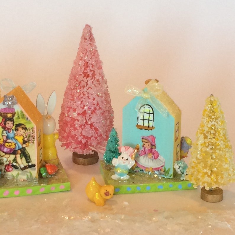 Easter village miniature Easter village miniatures vintage Etsy