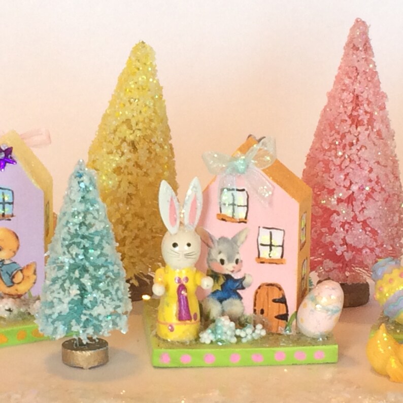 Easter village miniature Easter village miniatures vintage Etsy