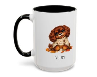 Custom Cavalier King Charles Spaniel Mug | Illustrated Dog Lover Gift (11 or 15 oz)