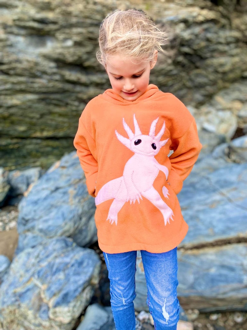 Axolotl Hoodie custom gift, kids axolotl hoodie, adult axolotl hoodie, axolotl sweatshirt, endangered animals hoodie zdjęcie 2