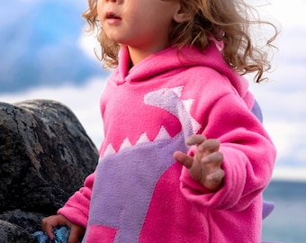 Pink Dinosaur Hoodie, girls pink spiked hoodie, spiky dino hoodie, grandaughter gift, pink dinosaur hoodie