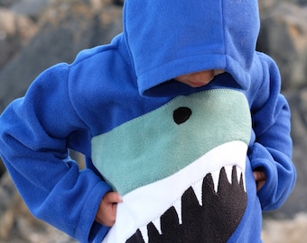 Great White Shark Hoodie, all adult sizes available shark hoodie, shark gift, custom shark hoodie, scary shark hoodie, handcrafted