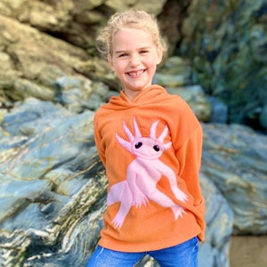 Axolotl Hoodie custom gift, kids axolotl hoodie, adult axolotl hoodie, axolotl sweatshirt, endangered animals hoodie zdjęcie 4