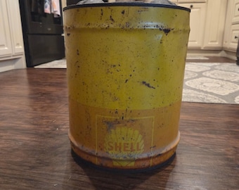 ヴィンテージ 1960年代 シェル石油ドラム缶 金属製ガソリン缶 ペトロリアナ ガレージ装飾 5ガロン