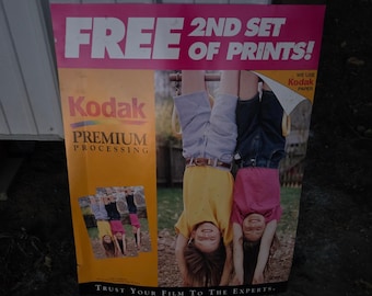 Vintage Kodak Premium-Entwicklung Werbeplakat Schild Film Fotografie 22x27