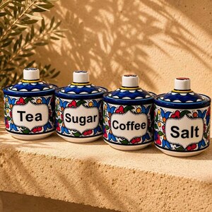 Handmade Flowers Ceramic Storage Canister – Pot with Lid