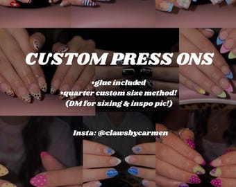 Custom Reusable Press-On Nails (Message for sizing directions!)