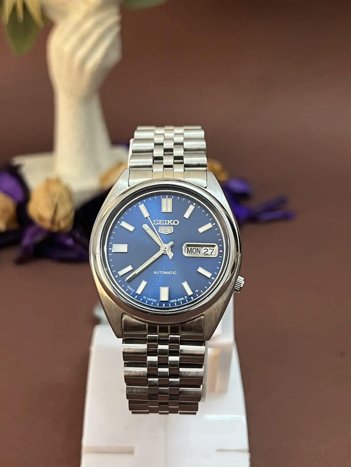希少【SEIKO5】セイコー　ビンテージ　レーシングダイヤル　ブルー Seiko 5 Blue Dial - Etsy