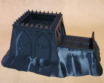 D26G08 Retro Fortified Bunker 'Fat Man'  designed by Doctor Spork Oldhammer style terrain FDM 3d printed