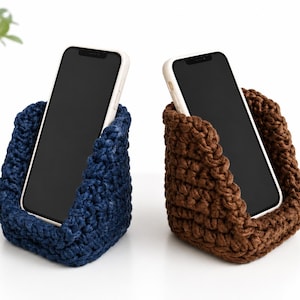 Crochet Phone Stand Pattern, Desk Organizer, Beginner Friendly (PDF Download)