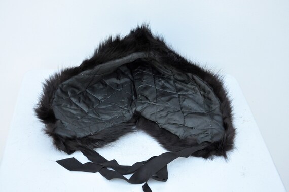 Vintage FOX Fur Hat - Pixie Hat - Fur Hat - Dark … - image 7