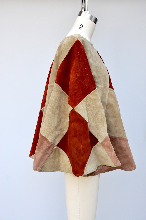 ヴィンテージ メキシコ レザー 本革 スウェード ポンチョ ボヘミアン