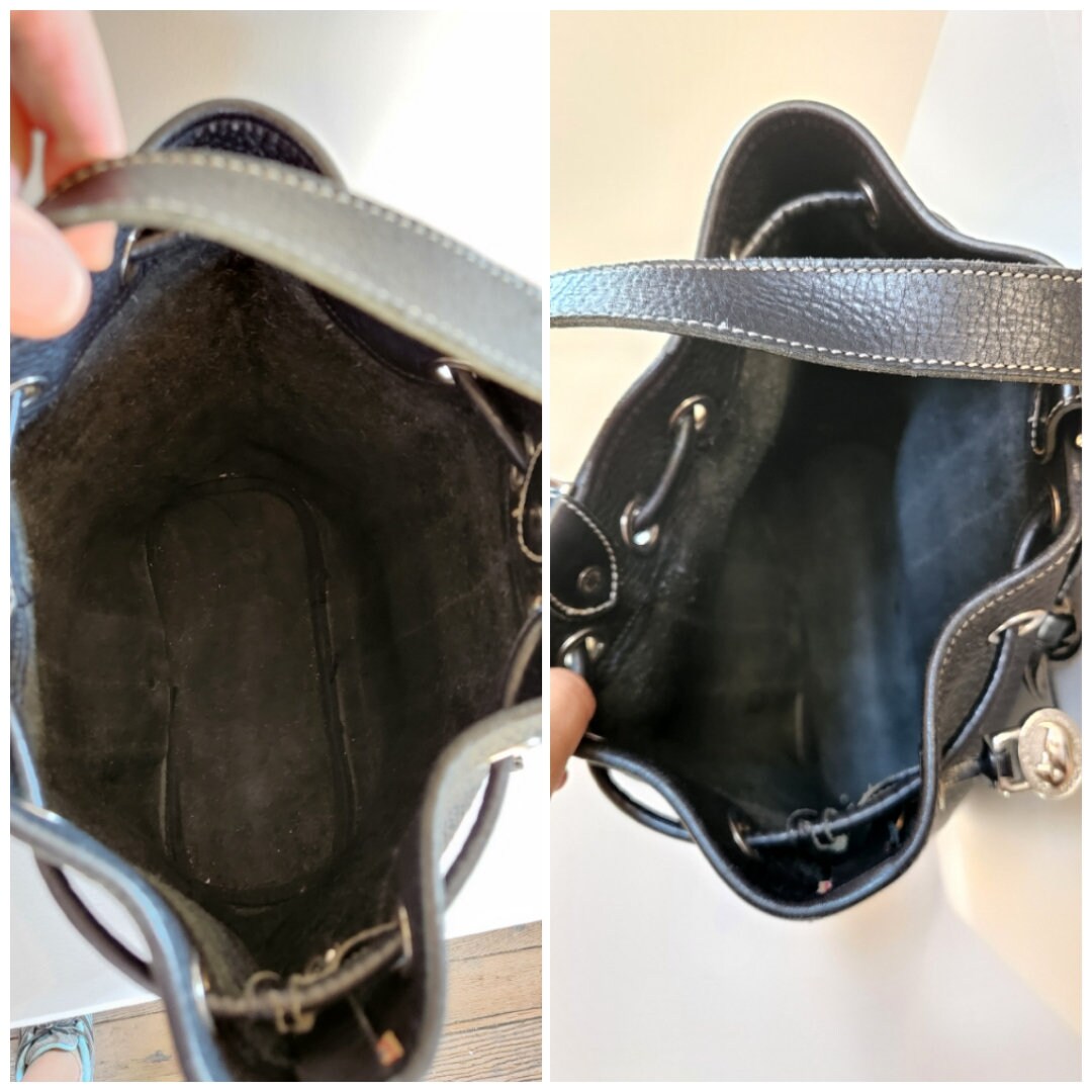Vintage Dooney & Bourke Black Pebbled Leather Drawstring One  display picture 2
