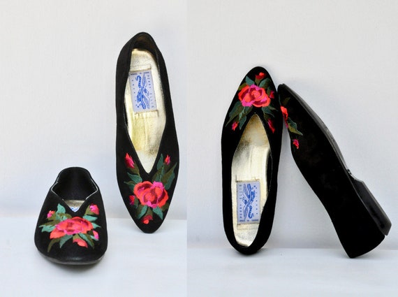 embroidered shoes flats