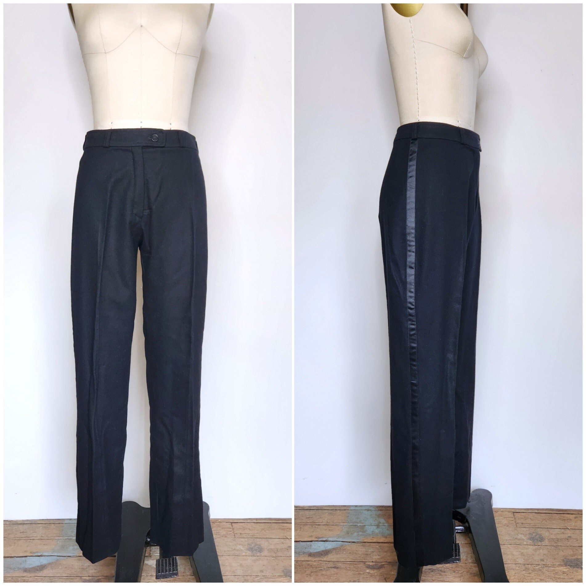 Brown Plaid Suspender Wool Pants Women, Autumn Winter Straight-leg Pants, High  Waist Pants, Long Suspender Pants, Custom Made Pants 3964 