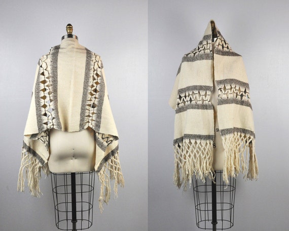 Fringes Scarf - Alpaca Wool Scarf - Perforated Sca