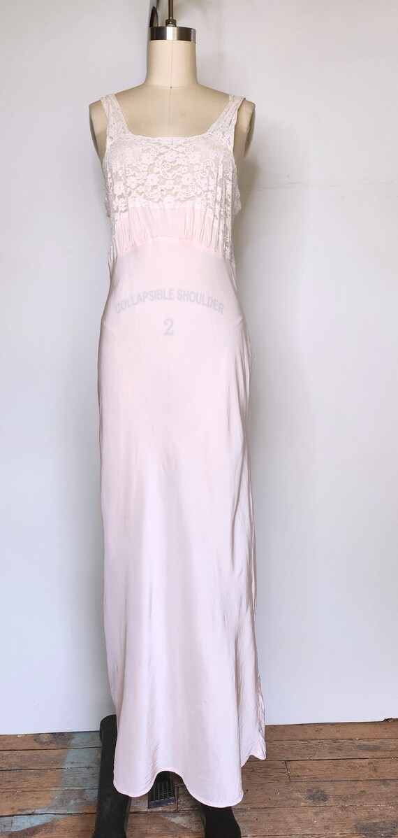 Vintage 30s 40s Pink Slip Dress - 20s Style Pink … - image 7