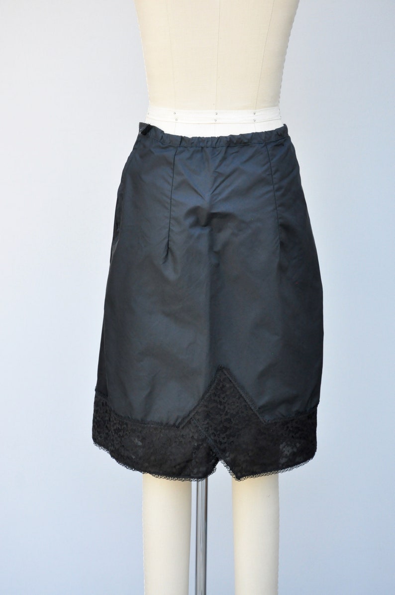 Under Skirt 50s Floral LACE Half Slip Black Slip Goth Pin Up XS S Floral Details Skirt Slip Sheer Slip Mid Century 50s 60s