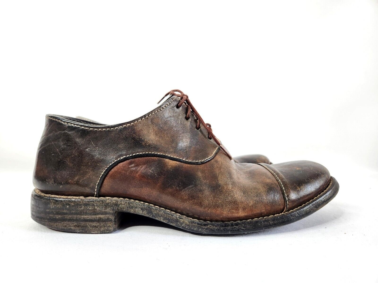 Vintage Augusto Brown Leather Lace up Ankle Boots - Vintage  display picture 2